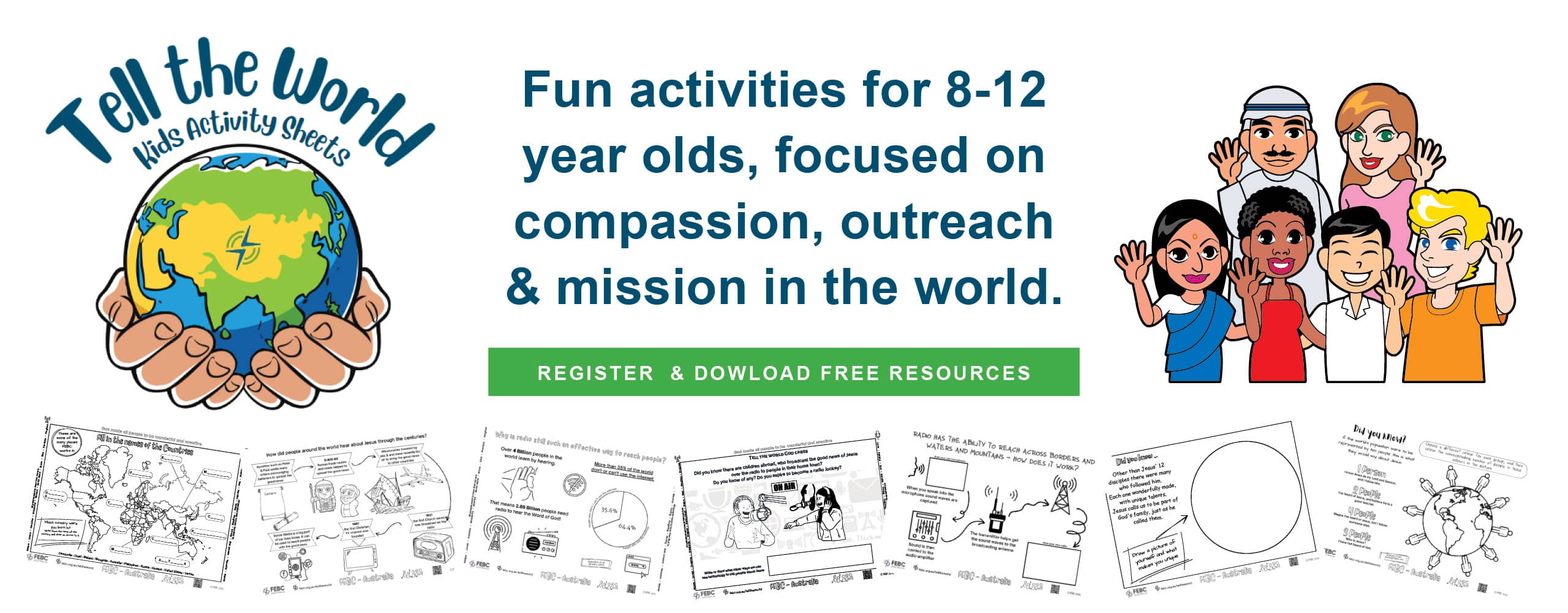 FEBC Tell the World Colouring and Activity Sheets