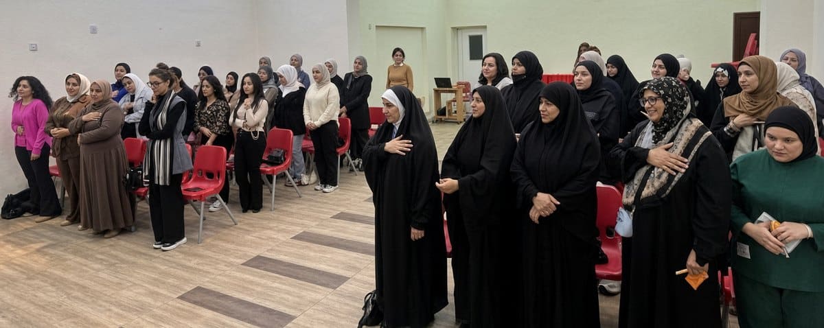 Women and family members gathered at an event organised by the local FEBC Partner in Iraq